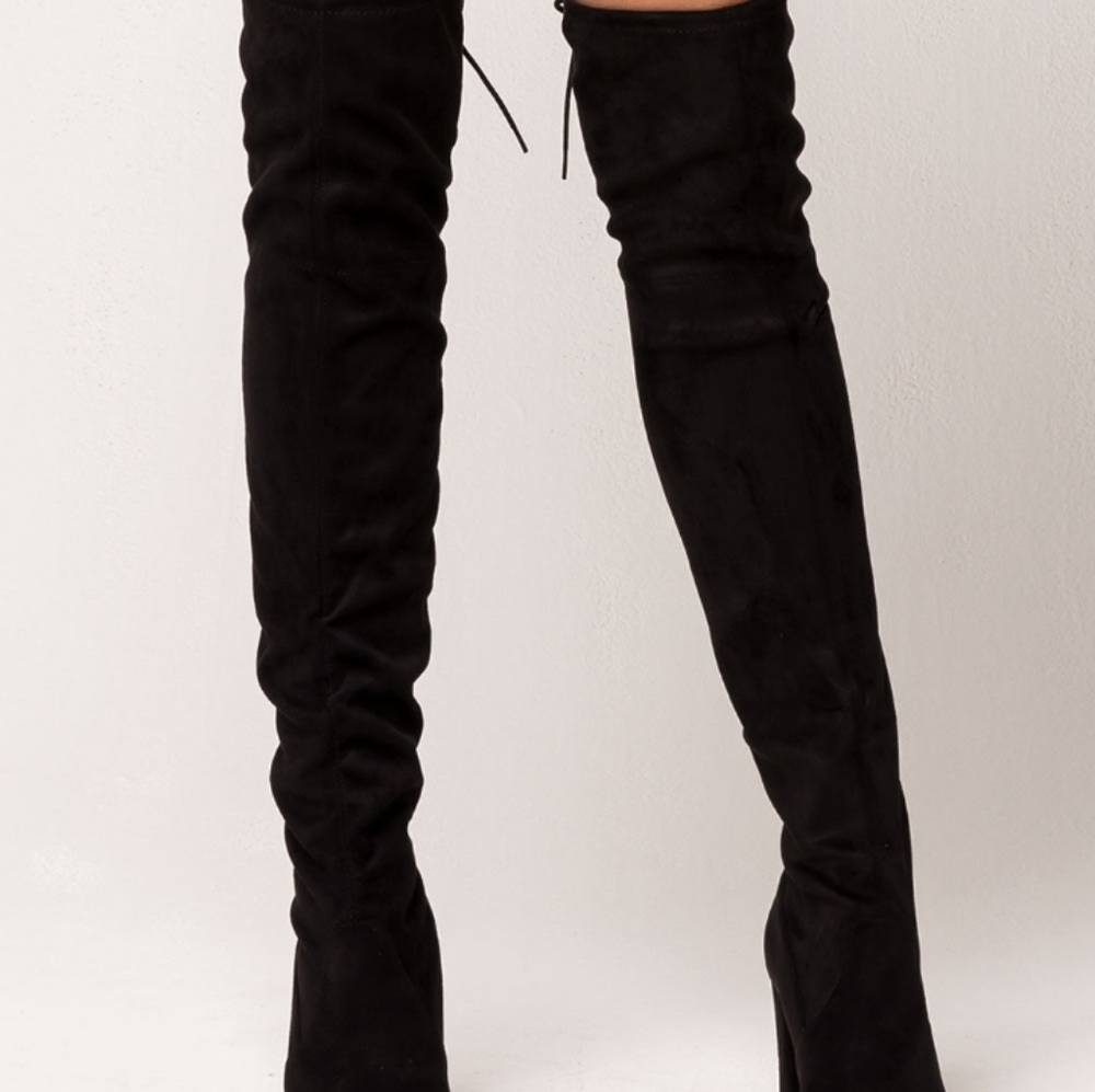 Dolce Vita Black Suede Thigh High Boots Size 7